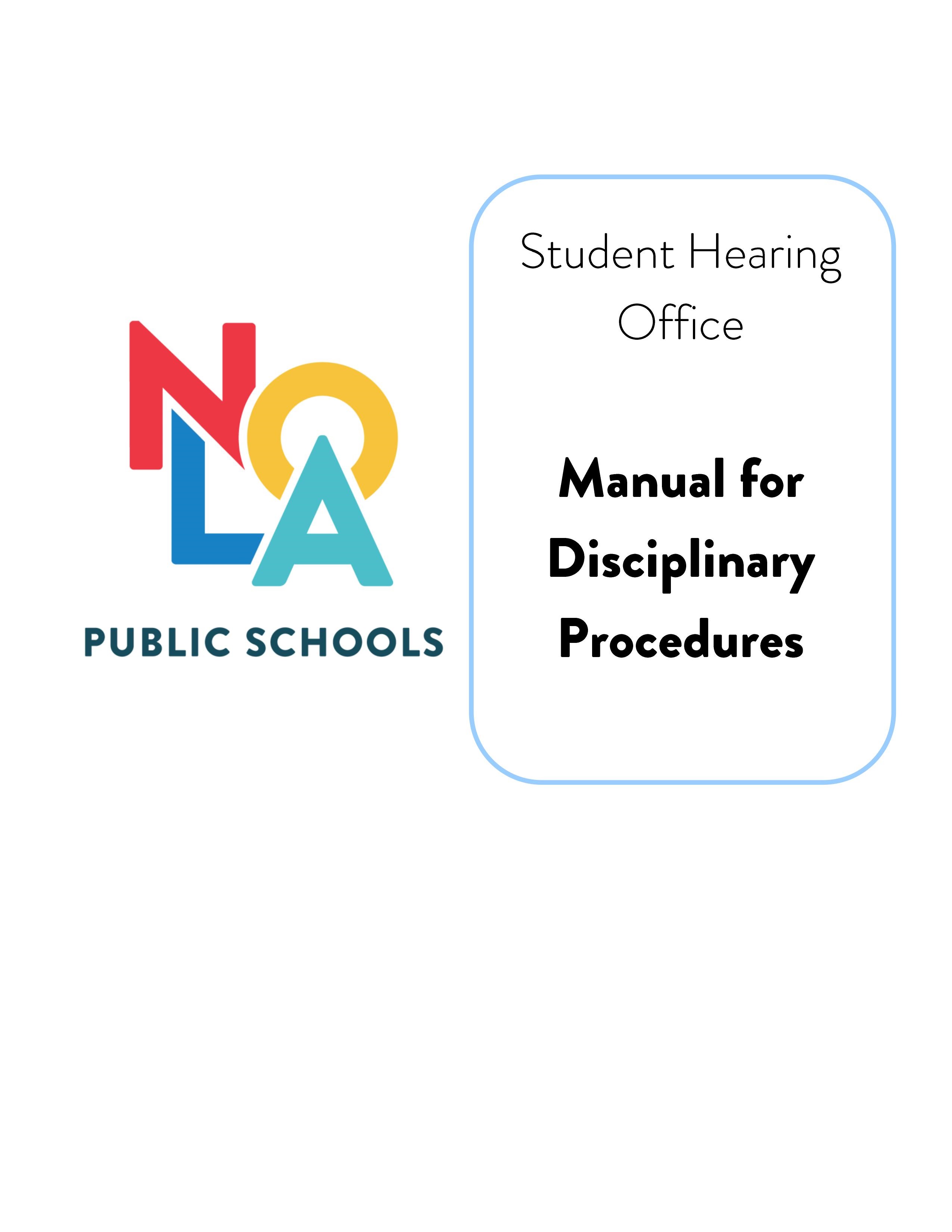 Front page of Student Hearing Office Manual